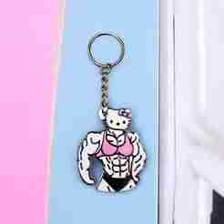 Kitty Musculosa Gym Inspiration Key Chain