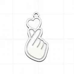 Korean Heart Key Chain - Heart with hands