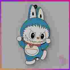 LABUBU X DORAEMON MULTICOLOR KEYCHAIN