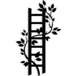 ladder wrapped in vines, white background 2 - 2D/3D Wall Art STL+SVG For CNC Router, Plasma, Waterjet, Laser & 3D Printer