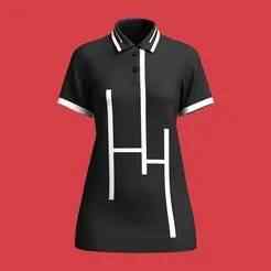 Ladies Black Polo Tops  | Marvelous / Clo3d / obj / fbx