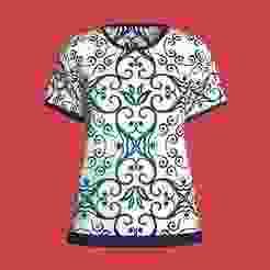 Ladies Blue Print Tops  | Marvelous / Clo3d / obj / fbx