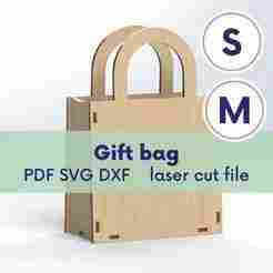 Laser cut gift bag template SVG
