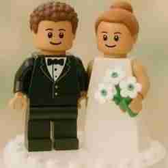 LEGO Style Wedding Couple - Unforgettable Cake Topper