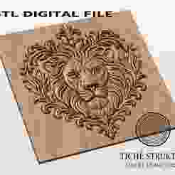 Lion Head – Ornamental Decorative – 3D STL Model