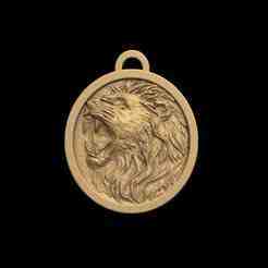 LION HEAD SCULPTURE JEWELRY PENDANT