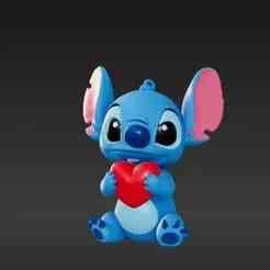 Lovable Blue Creature with Heart Figurine STL - Sweet Collectible Desk Buddy & Backpack Tag