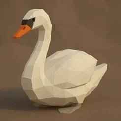 Low Poly Swan 3D Model – STL File for 3D Printing