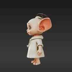 Loyal Pocket Guardian Keychain – Cute Miniature Character Figure with Big Ears & Tattered Garment – 3D Printable STL