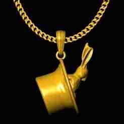 magic rabbit hat pendant charm