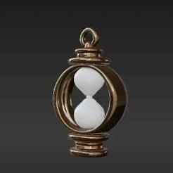 Magical Temporal Chrono-Charm Keychain - Detailed Arcane Sands of Time Device STL