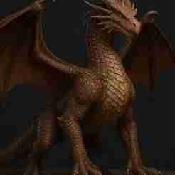 Majestic 3D Dragon on Rocky Terrain