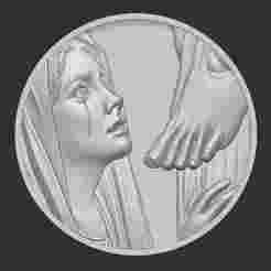 Mary Sorrow at the Death of Jesus Pendant 3D print model