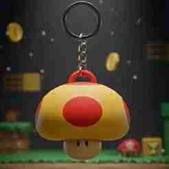 Mega Mushroom Keychain - Mario Giant Power-Up - Super Mario - Ready to Print