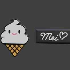 Mei Overwatch Sprinkles Icecream Badges prop cosplay set 3d model (stl file) for printing