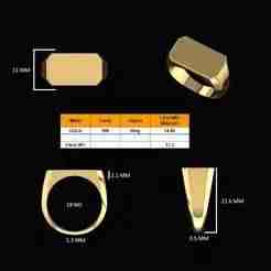 Men's Signet Ring 3D Model – Customizable CAD Design for 3D Printing