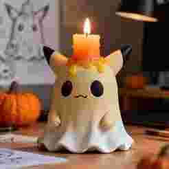 Mimikyu Ghost Candle Holder 3D Print STL - Halloween Figurine