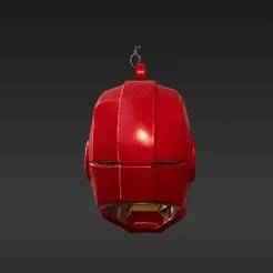 Miniature Armored Hero Helmet Keychain - Detailed Sci-Fi Powered Suit Headpiece 3D Print