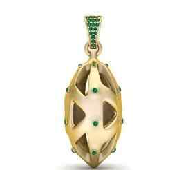 Modern Sculptural Gemstone Pendant 3D Printable Model