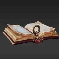 Mystical Arcane Spellbook Pendant - Tiny Fantasy Lore Charm with Glowing Runes