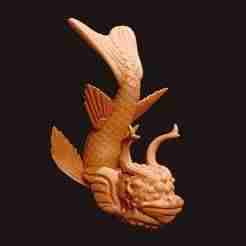 Mythical Dragon Fish   Fantasy 3D Printable Model