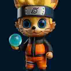 Naruto Cat Figurine – Stylized Naruto-Inspired Hybrid | STL File for 3D Printing