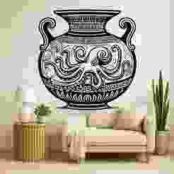 Octopus Greek Vase - Wall Art Onecolor