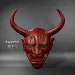 Oni Demon Mask – Fantasy Horned Devil Cosplay STL File