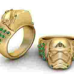 Ornate Ruby Abstract Arch Ring 3D Printable Model