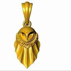 Owl Pendant STL – 3D Model for Jewelry Design & Casting
