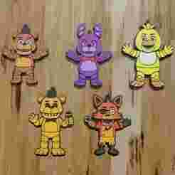 PACK 5 KEYCHAINS / MAGNETS / KEYCHAIN / MAGNETS FIVE NIGHTS AT FREDDYS (STL AND 3MF)