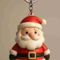 Papa Noël Keychain – Festive Santa Claus STL for 3D Printing