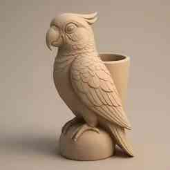 Parrot Vase STL – Exotic Bird Flower Pot 3D Model for Printing