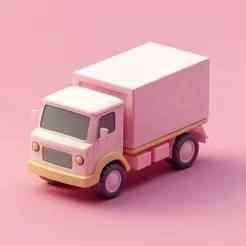 Pastel 3D Cartoon Truck