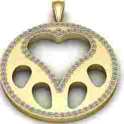 PAW ROUND Pendant 3d printable model