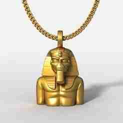 Pharaoh Pendant STL 3D Model for Jewelry –  One Inch Pendant