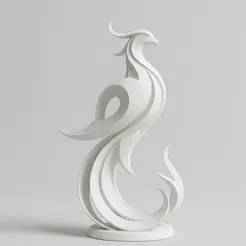 phoenix sculpture minimalist and stylized