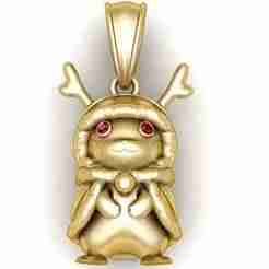 Pikachu in Reindeer Costume Pendant – 3D Printable Model