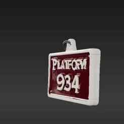 Platform 9¾ Station Sign Keychain Charm - Vintage Railway Aesthetic 3D Print Model