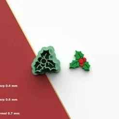 Polymer Clay Cutter Mistletoe *6 Size *3 Cut Version | Christmas / New Year | STL file for 3D printing