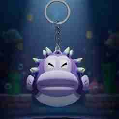 Porcupuffer Fish Keychain - Super Mario Underwater Enemy - Super Mario - Ready to Print
