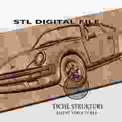 Porsche 911 – Classic Sports Car Bas Relief – 3D STL Model