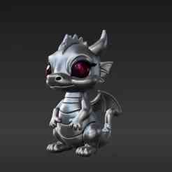 Premium Mini Dragon Charm for Keychains - Faceted Ruby Eye Design 3D Printable Collectible