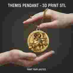 printable Themis Justice pendant relief and wall deco