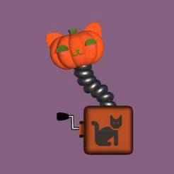 🎃 Pumpkin Cat Jack-in-the-Box - Halloween