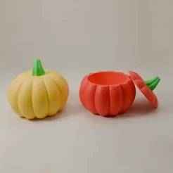 Pumpkin Storage Box with Lid – Cute 3D Printable Container