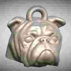 Puppy of English Bulldog head key ring for 3D printing