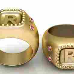 R ALPAHBETS RING  3d printable model