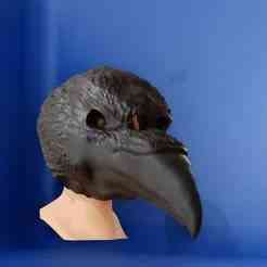 Raven mask prop, movie set costume, alligator party wear 3d printing STL file