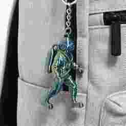 Retro scuba diver keychain